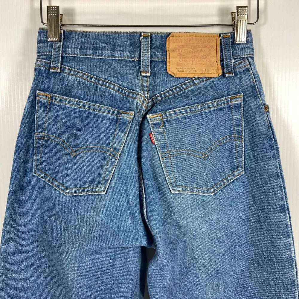 VTG 80s Levis‎ Red Tab 26501 Blue Denim Buttonfly High Rise Jeans Womens 25